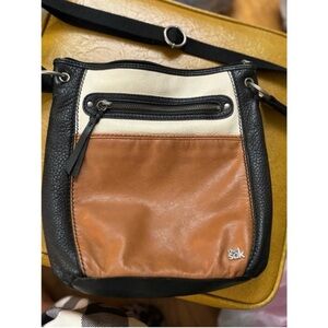 The Sak Black, Cream, and Brown Crossbody Bag